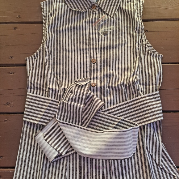 BFA Classic women’s Strip Tie Blouse - Picture 3 of 5